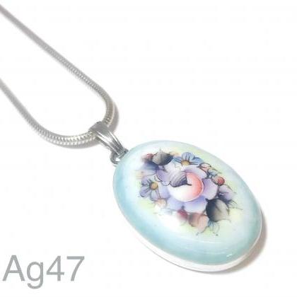 Miniature - Flowers - Silver 925 Pendant For Women..