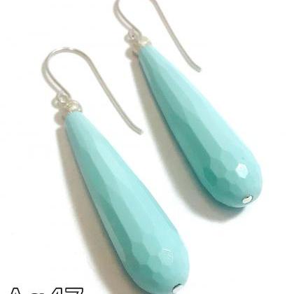 Turquoise - Silver 925 Earrings - Drop
