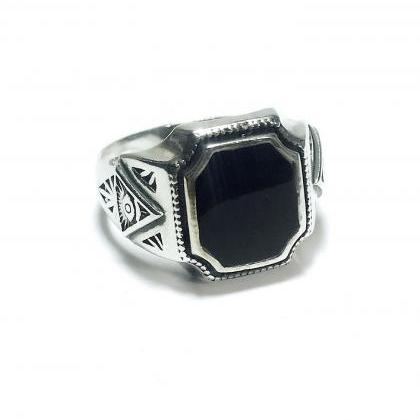 Pyramid - Silver 925 Ring For Men