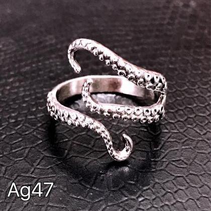 Octopus - Gothic Open Ring - Silver 925 -..