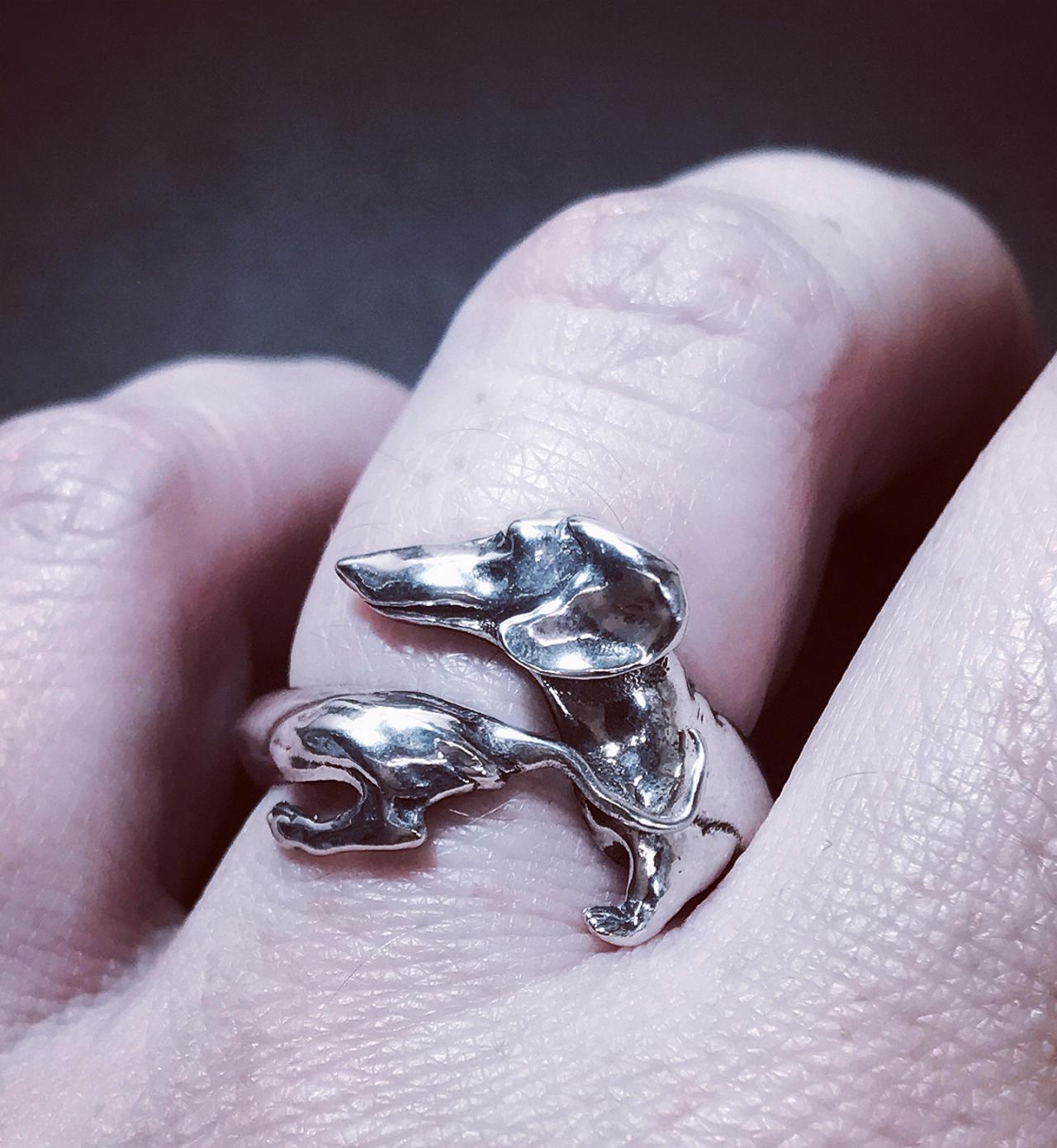Dachshund - Silver 925 Ring - Open Ring - Dog- Unisex - Perfect Gift