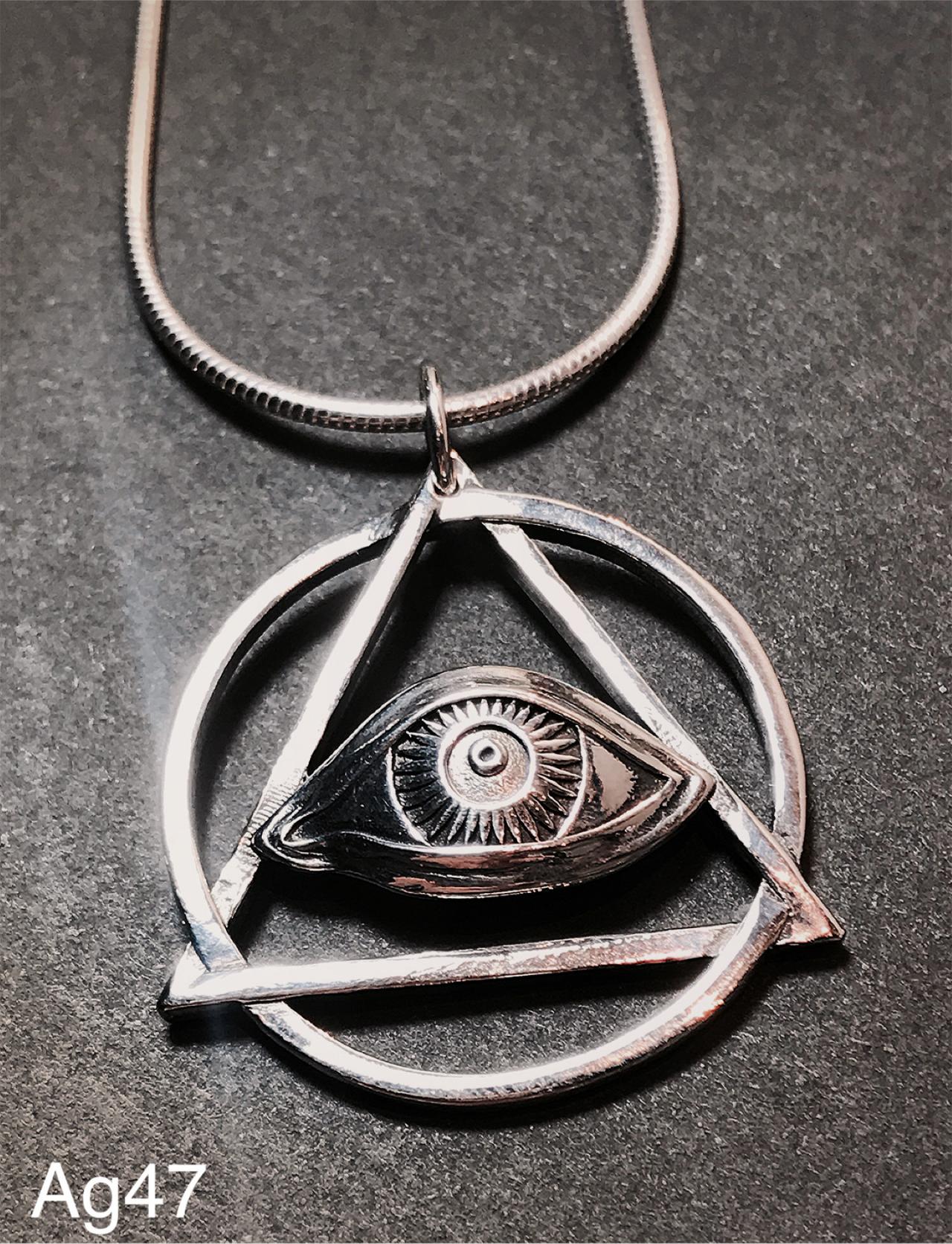 The Eye Of Providence - Mason - All-seeing Eye/ Third Eye / The Eye Of God Silver 925 Pendant