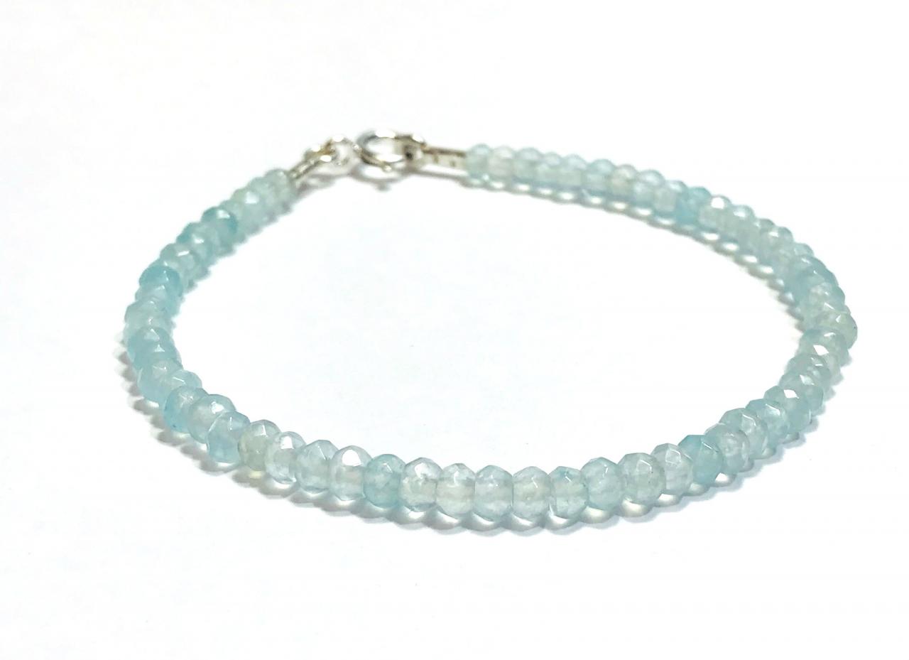 Aquamarine - silver 925 bracelet for women