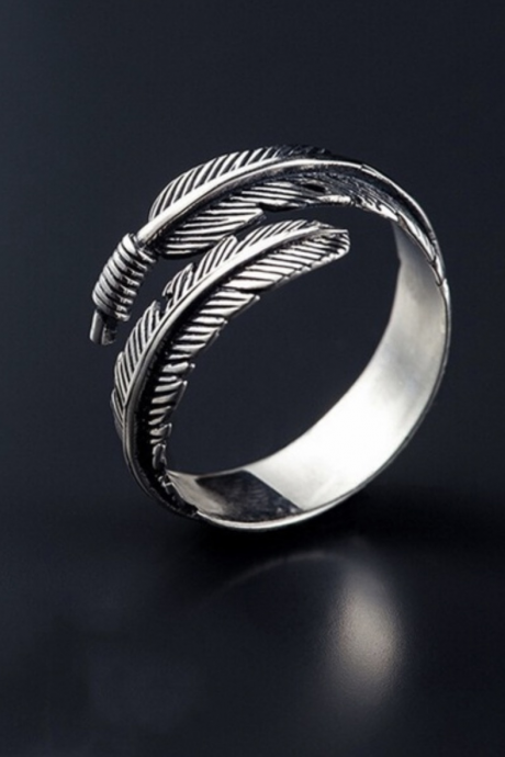 Feather - silver 925 ring for women/for men - free shipping