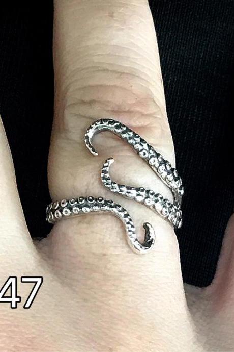 Octopus - Gothic Open Ring - Silver 925 - Tentacles