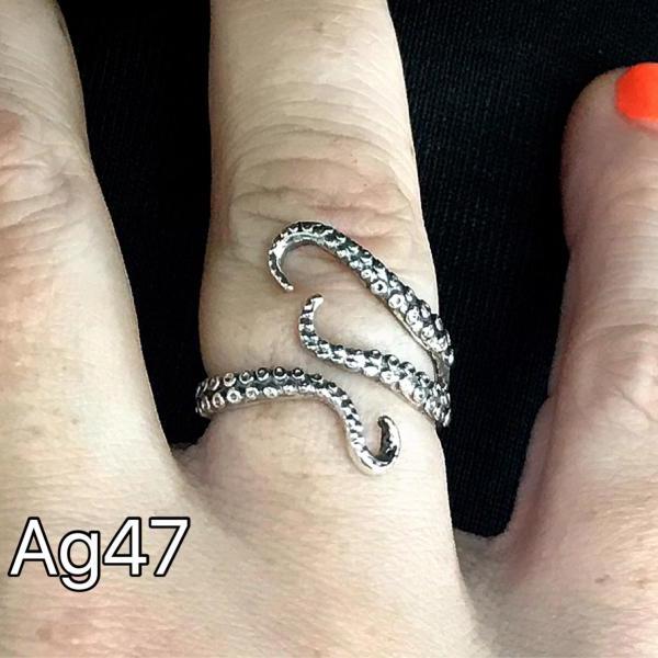 Octopus - Gothic open ring - silver 925 - Tentacles